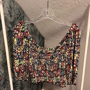 Urban Outfitters Square Neck Floral Smocked Blouse